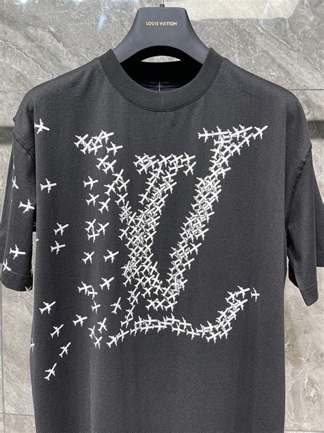 lv planes printed t-shirt black|LV planes printed t shirt black – Mr Quality.